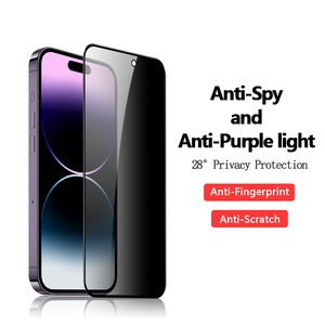 1 paquet 9H Anti-espion en verre trempé foncé Film de protection d'écran pour iPhone 14 Pro Max Anti-confidentialité protecteur d'écran - Product Image 5
