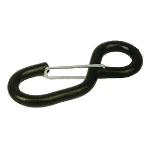 First Class 1 inch S Hook With Keeper 800KGS Standard PVC Black Coated For Cargo Lashing Ratchet Tie Down