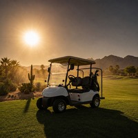 Voiturette de golf électrique Skywork blanche pour usage résidentiel en villa, 6 places avec moteur AC 72V