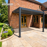 Pergola bioclimatique en aluminium motorisée, pergola à lames orientables pour jardin, pergola pour terrasse, villa et cour arrière