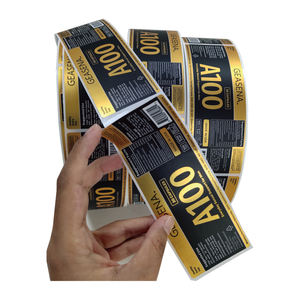 Custom Shiny Gold Foil <strong>Label</strong> for <strong>Plastic</strong> Bottles High Quality Packaging <strong>Labels</strong> - Product Image 1