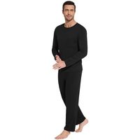 Conjunto de Pijama Personalizado de Bambú Voscose para Hombre, Camisa de Manga Larga y Pantalones, Ropa de Dormir Ligera, Tallas S-XXL B0D6W2VG1X