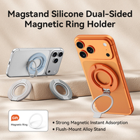 Support de téléphone magnétique double face en silicone avec aimant puissant N52, rotation à 360°, béquille flexible et étanche