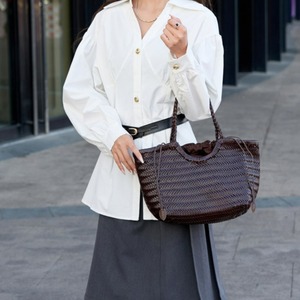 Sac à bandoulière en cuir tressé rétro français grande capacité, idéal pour les voyages, le travail et l'usage quotidien – Offre Spéciale - Product Image 2