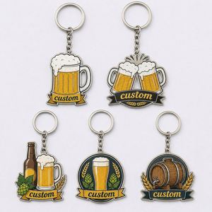Porte-clés personnalisés en gros sur le thème de la culture pubulaire, porte-clés de festival, porte-clés avec logo de marque de bière, promotion de bar, souvenir - Product Image 1