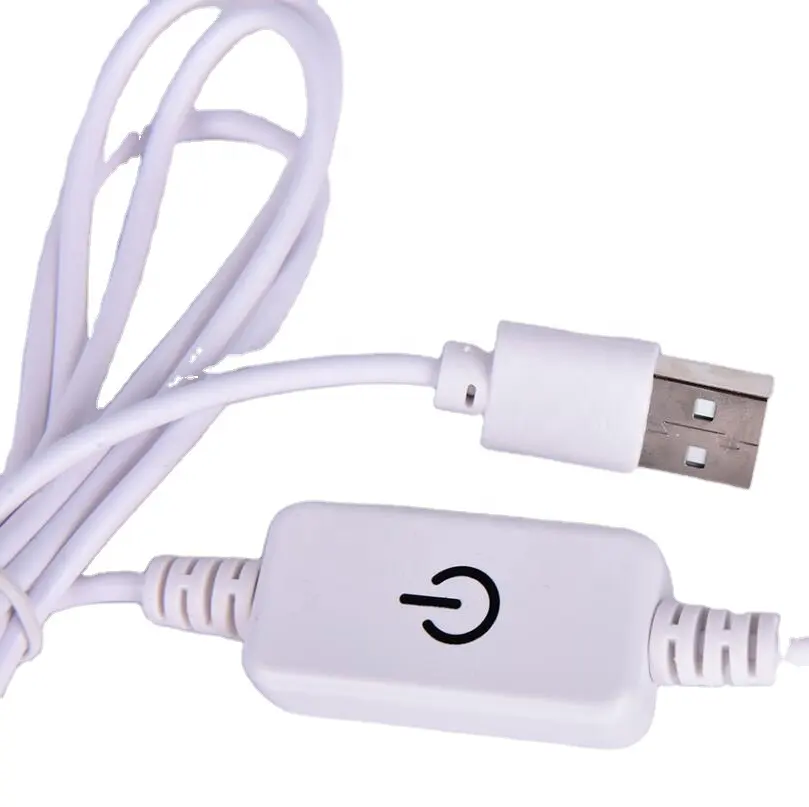 24AWG White PVC Jacket 318 Switch Led Usb 2.0 Type-C Male USb A Male Power Cable 1.2M Customization Accepted