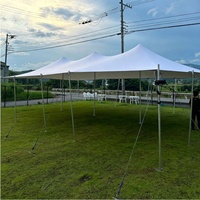 Tente de réception extérieure FUNSEED, grande tente extensible à structure en aluminium de forme libre, taille personnalisée, imperméable, style bédouin, quatre saisons, protection UV, pour mariage et fête