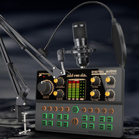 Carte son V90, microphone à condensateur audio professionnel, studio de chant avec microphone pour karaoké, podcast, enregistrement, diffusion en direct