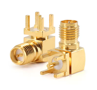 Base de antena de alta calidad, Conector de alta frecuencia, tornillo exterior de cobre chapado en oro, orificio interior, 1P Pin Offset para RF