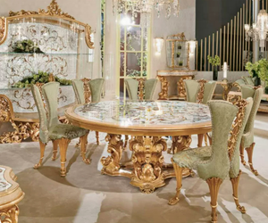 Bộ bàn ăn cổ điển bán chạy, <span class=keywords><strong>6</strong></span> chỗ ngồi, bàn ăn kiểu Pháp và ghế, đồ nội thất bán buôn - Product Image 3