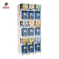 Distributeur de capsules de jouets Gashapon de style japonais avec paiement par QR code et carte de crédit, empilable sur 3 niveaux pour Gashapon de 50-75 mm