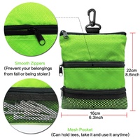 Fabrication d'accessoires pour balles de golf, logo personnalisé, sac à fermeture éclair professionnel, pochette pour tee de golf
