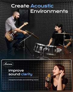 Panneaux de mousse de <span class=keywords><strong>Pyrami</strong></span> acoustique auto-adhésifs à haute densité Panneaux muraux en polyuréthane pour l'insonorisation de studio Conception de modèle 3D - Product Image 5