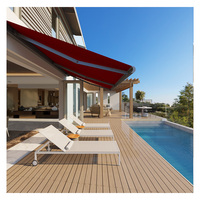 Auvent de pergola motorisé imperméable, télécommande, cadre en alliage d'aluminium, anti-UV, design rétractable pour balcon, utilisation de la toiture de protection contre la pluie