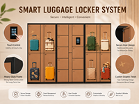 Système de casiers intelligents pour bagages, armoire de rangement en libre-service pour valises, serrure numérique sécurisée pour aéroport, hôtel, gare, centre commercial