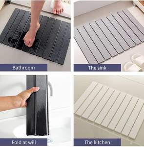 Alfombrilla de Baño Absorbente de Secado Rápido, Plegable, Antideslizante, Grande, de Piedra, para Baño, Cocina, y Secado de Platos - Product Image 6