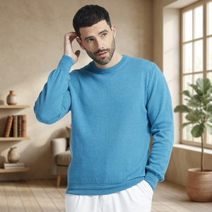 PAOLO NERO Italy-Made Men's <b>100</b>% Eco-Cashmere Knit Sweater Anti-Pilling Crew Neck Long Sleeves for Winter ODM Supply - Product Image 2