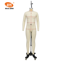 Maniquí de Cuerpo Completo Ajustable sin Cabeza de Fibra de Vidrio Marca Junmei, Talla CN 96 para Hombre, con Base de Metal con Ruedas, para Uso de Sastre