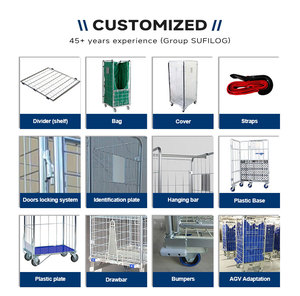 TER Katlanabilir Tasarım Platformlu Rulo Konteyner Arabası 4 Taraflı Sökülebilir Kapılı El Arabası Atölye Fabrika Depolama Sistemi - Product Image 5