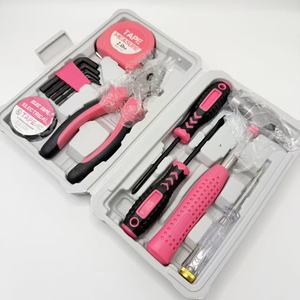 13 piece pink portable toolbox hardware combination set multifunctional manual set precision screwdriver set, hard box