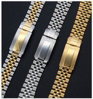 Bracelet en acier inoxydable à extrémités courbes 20 mm, bracelet métallique pour Jubilee pour Rolex, bracelet de remplacement de haute qualité