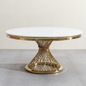 Đồ Nội Thất Phật Sơn Bộ Bàn Và Ghế Ăn Đá Tròn Hoàn Toàn Mới Thiết Kế Hiện Đại Bán Sỉ Bàn Ăn Ss 72 Inch - Product Image 4