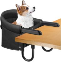 Siège rehausseur portable et réglable pour animaux de compagnie, chaise haute pour chiens et chats, idéal pour les repas en famille et comme mobilier de bureau – Meuble de qualité pour animaux.