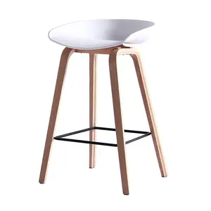 AIRFFY OEM/ODM chaise de bar gambe in legno di alta qualità sedie da Bar mobili da pranzo all'ingrosso sedia da Bar con struttura in legno