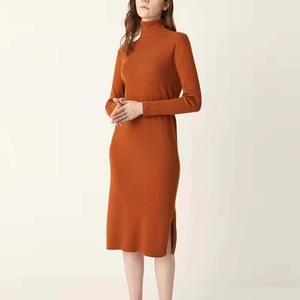 Autunno nuovo maglione a maniche lunghe a forcella aperta a coste lavorato a maglia da donna nero con risvolto semplice stile naturale per azienda di <span class=keywords><strong>abbigliamento</strong></span> - Product Image 5