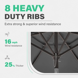 Best Choice Products 9ft Outdoor Steel Polyester Market Patio <b>Umbrella</b> W/Crank, Easy Push Button, Tilt, Table Compatible - Product Image 4