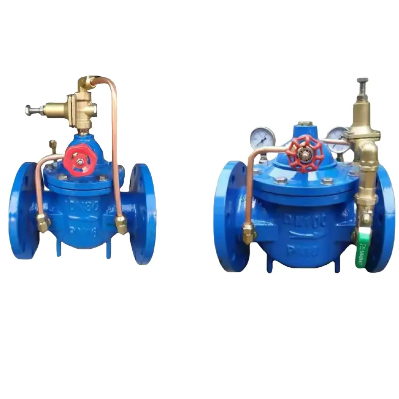 DN150-250 réducteur de pression d'eau du robinet à commande pilote vanne de commande hydraulique d'incendie réglable