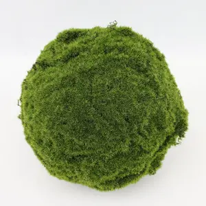 Bola de césped verde de musgo para decoración del hogar, accesorio ecológico de poliéster, 23cm, venta al por mayor
