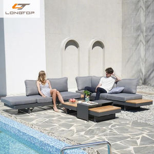 Jardín al aire libre sofá seccional sofá de aluminio conjunto de muebles modernos de lujo al aire libre sofá conjunto - Product Image 5