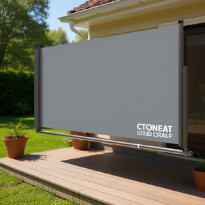Toldo Lateral Retráctil Gris Ctoneat de 31.5x118.1 Pulgadas, Refugio para Exteriores, Marco de Aluminio Manual, Estilo Moderno - Product Image 2
