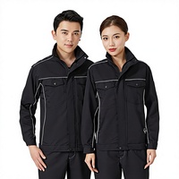 Ensemble de vêtements de travail en coton anti-déchirure printemps/automne pour hommes ; Pantalon de travail durable résistant à la saleté et longue durée pour mineurs avec lettrage imprimé