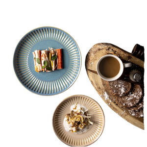 Assiette plate ronde en céramique jetable, style européen et américain, motif de fruits occidentaux, moderne et simple, pour usage domestique et en restaurant - Product Image 1