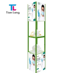 TianLang Promotional Acrylic Rotating Counter Retail Store Modern Showcase Exhibit Display Booth Stand