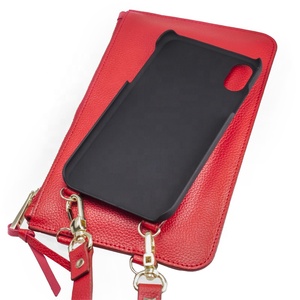 Portefeuille de luxe pour téléphone iPhone xs 11 12 pro, portefeuille en cuir véritable, avec sangle d'épaule, <span class=keywords><strong>porte</strong></span>-carte, chic, de qualité supérieure - Product Image 5