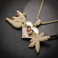 Collier de nom initial personnalisé de Style Hip Hop pendentifs bijoux en laiton avec des pierres de Zircon pour les Couples pour les fêtes