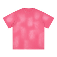T-shirt unisexe de haute qualité en coton 100% 270 g/m², coupe ample, dégradé, effet délavé, pour hommes et femmes