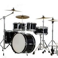Kit de batterie 5 fûts avec cymbales, grosse caisse, support et pédales, en métal, pour Jazz et Rock, Vente en gros OEM pour débutants, enfants, studio et scène, entraînement OEM