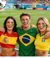 Autocollants en papier transfert à l'eau avec formes géométriques et drapeaux des États-Unis, du Canada et du Mexique pour les matchs de football et les événements sportifs