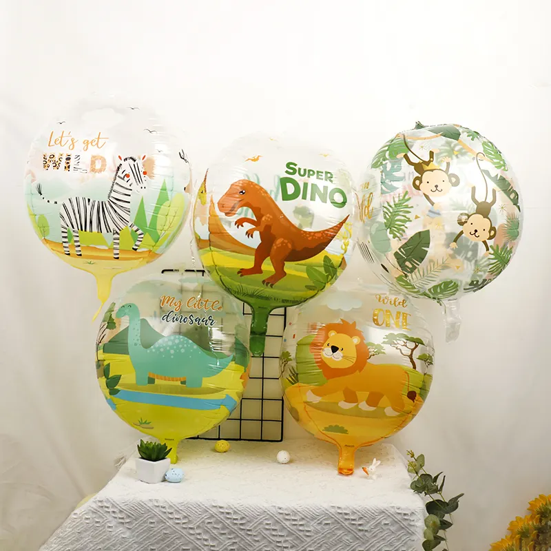 Воздушный шар 4d в виде животного, динозавр, обезьяна, мультяшное животное, украшение на день рождения, воздушный шар, товары, игрушечный воздушный шар