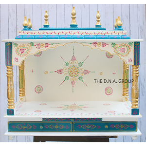 Templo de madera hindú indio hecho a mano más vendido para colgar en la pared de madera Pooja Ghar para el hogar templo religioso de madera regalos de oficina - Product Image 3