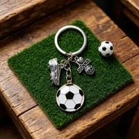 Porte-clés de football en métal pour homme, vente chaude transfrontalière, pendentif de sac à dos, petit cadeau créatif, ornement de clé