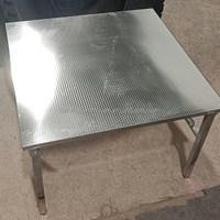 Table à manger carrée pliante moderne en acier inoxydable, imperméable, portable, facile à installer, design compact, sans installation