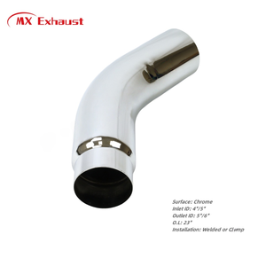 Codo de escape universal de acero inoxidable <span class=keywords><strong>cromado</strong></span> de alta calidad de 45 grados para camioneta, de 4-5, 4-6, 4-7, 5-6, 5-7, 5-8 pulgadas - Product Image 2