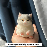Jouets Squishy Chat à Presser Anti-Stress pour Enfants, Cadeaux de Fête, Jouets Sensoriels à Pincer, Adaptés aux Adultes et aux Enfants