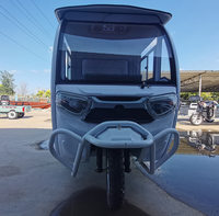 Triciclo de Carga Eléctrico Tipo Furgoneta con Cabina de 60V, Motocicleta Grande Eléctrica Cerrada de Tres Ruedas