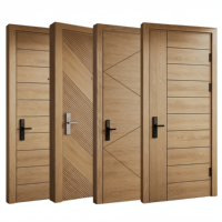 Portes intérieures italiennes en bois massif pour chambre à coucher, portes en bois de noyer pour la maison, style minimaliste